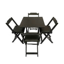 Conjunto Dobrável 70x70 Com 4 Cadeiras Estofadas