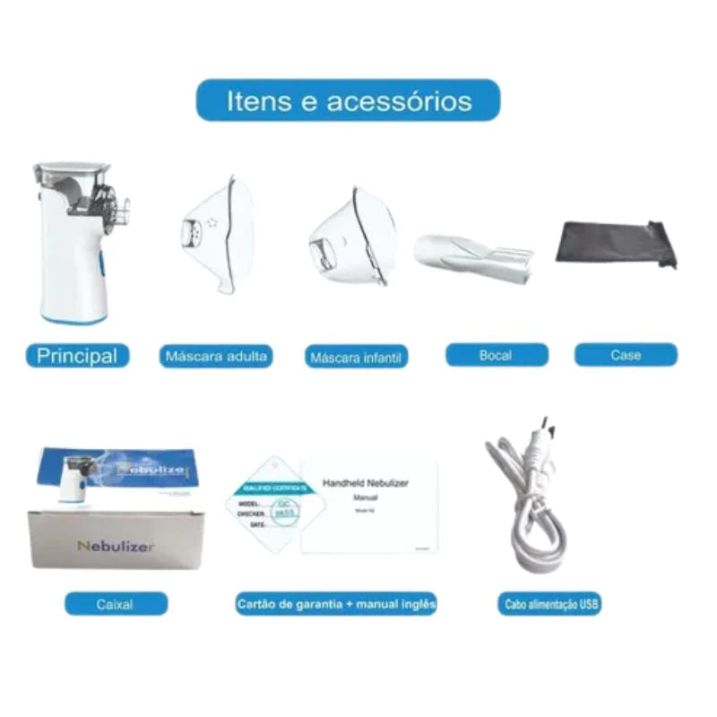 Inalador Nebulizador Portátil Polo +BRINDE [3 Máscaras Grátis] 🎁