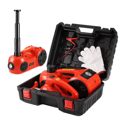 Kit Macaco Elétrico Multifuncional 3 em 1 com Chave de Impacto, Compressor de Ar e Luz LED + BRINDE (Kit limpeza automotiva)