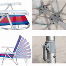 Kit Guarda Sol Ombrelone 2,4m Malibu Vermelho 4 Cadeira 8 Posições Alumínio Praia Piscina Camping - Tobee