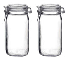 2 Potes hermético grande 1,5 Litro (1500ml) Fido Rocco Bormioli de vidro transparente com tampa para armazenamento de alimentos