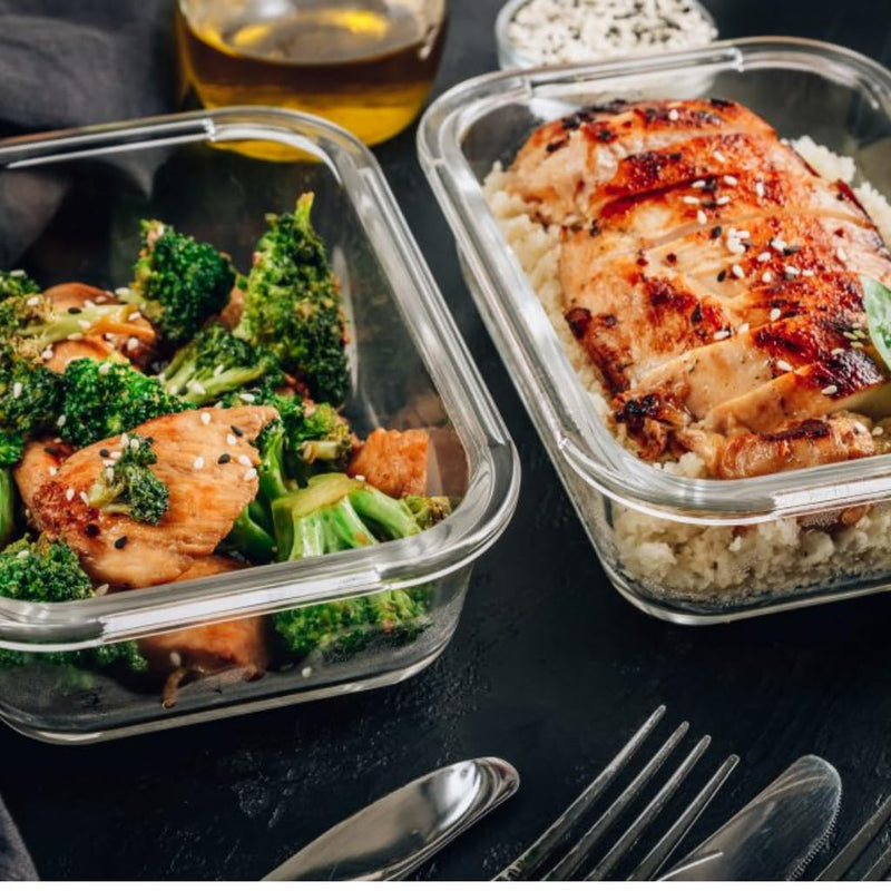 Kit 10 Potes Hermético Marmita 370 ML Rentangular