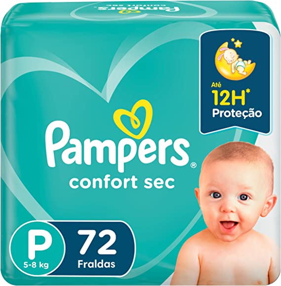 Kit 4 Pacotes Fraldas Descartáveis Infantil Pampers Confort Sec 🔥 Todos Tamanhos