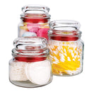 Conjunto com 3 Potes Multiuso de Vidro, com tampa Herméticas, Vermelho, VDR1129-VM, Euro Home