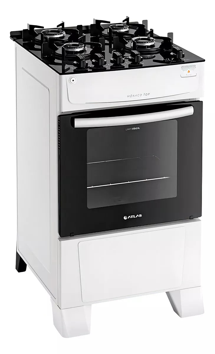 Fogão Atlas 4 Bocas Preto Acendimento Automático Bvolt