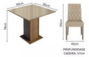 Sala Jantar Estofada Mesa Tampo Vidro 4 Cadeiras Madesa Anaju Rci Cor Rustic/Crema/Imperial MDJA0401387GSIM