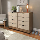 Cômoda Industrial 8 Gavetas P/ Quarto Casal Design Moderno Cor Off White