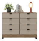 Cômoda Industrial 8 Gavetas P/ Quarto Casal Design Moderno Cor Off White