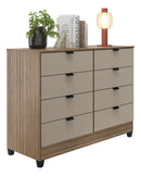 Cômoda Industrial 8 Gavetas P/ Quarto Casal Design Moderno Cor Off White