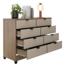 Cômoda Industrial 8 Gavetas P/ Quarto Casal Design Moderno Cor Off White