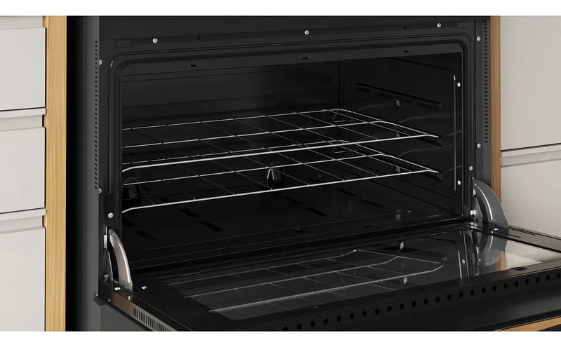 Fogão 5 Bocas Itaglass Plus Itatiaia Mesa de Vidro Automático Tripla Chama Bivolt com Forno 82L Preto Fosco