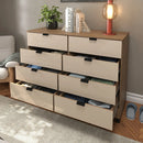 Cômoda Industrial 8 Gavetas P/ Quarto Casal Design Moderno Cor Off White