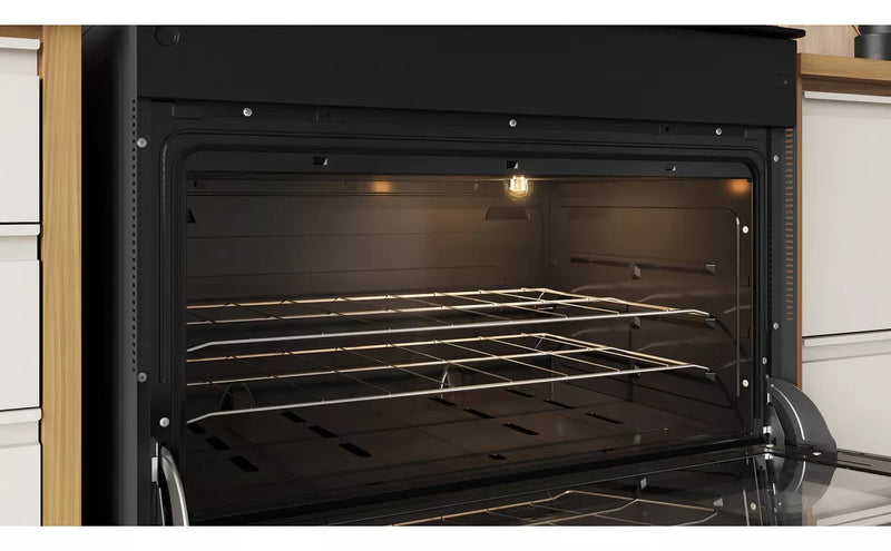 Fogão 5 Bocas Itaglass Plus Itatiaia Mesa de Vidro Automático Tripla Chama Bivolt com Forno 82L Preto Fosco