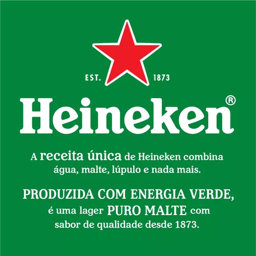 Super Combo Cerveja Heineken Sleek Pack 12 Latas 350ml  (Compre 4 leva 5 + Dois Copo) Personalizado.
