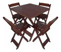 Conjunto Mesa Dobrável 70x70 4 Cadeiras Varias Cores Tradicional LP