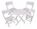 Mesa + 4 Cadeiras Plástica Dobravel Ripado Diamantina