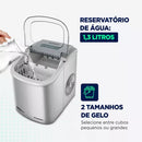 Máquina De Gelo Turbo Ice Premium Mondial Mg-12-gi Cinza 1,3L