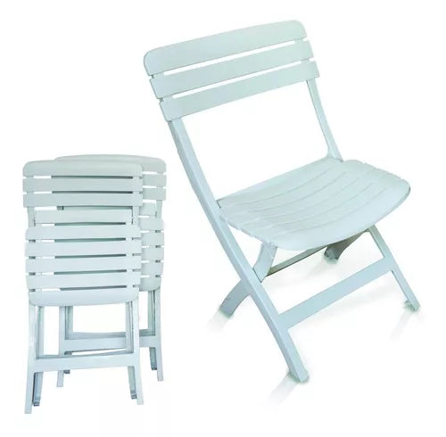 Mesa + 4 Cadeiras Plástica Dobravel Ripado Diamantina