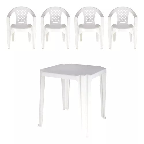 Combo 1 Mesa Tambaú Com 4 Cadeiras Iguape