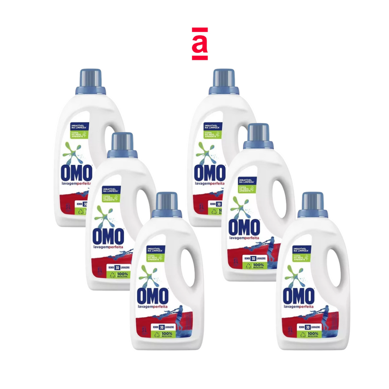 Kit 6 Sabão líquido Lavagem Perfeita galão 3 L Omo