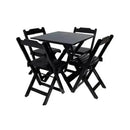 Conjunto Mesa Dobrável 70x70 4 Cadeiras Varias Cores Tradicional
