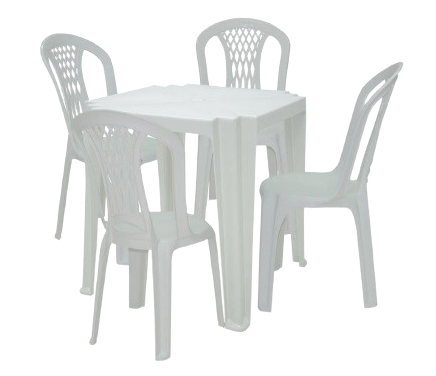 Mesa Quadrada Tambaú TRAMONTINA-92314010 + 4 Cadeiras Laguna - TRAMONTINA-K51  ML