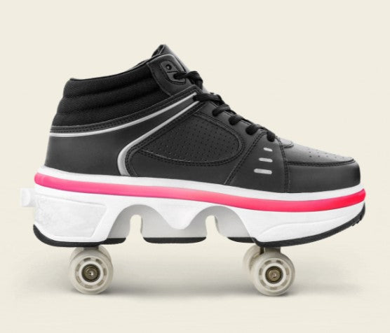 Liekick Astro LED - tênis de cano alto 2 em 1 com botão para abrir/fechar as rodas + iluminação FULL LED.