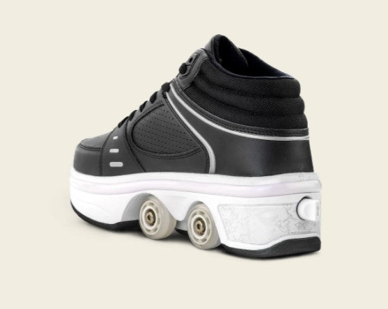 Liekick Astro LED - tênis de cano alto 2 em 1 com botão para abrir/fechar as rodas + iluminação FULL LED.