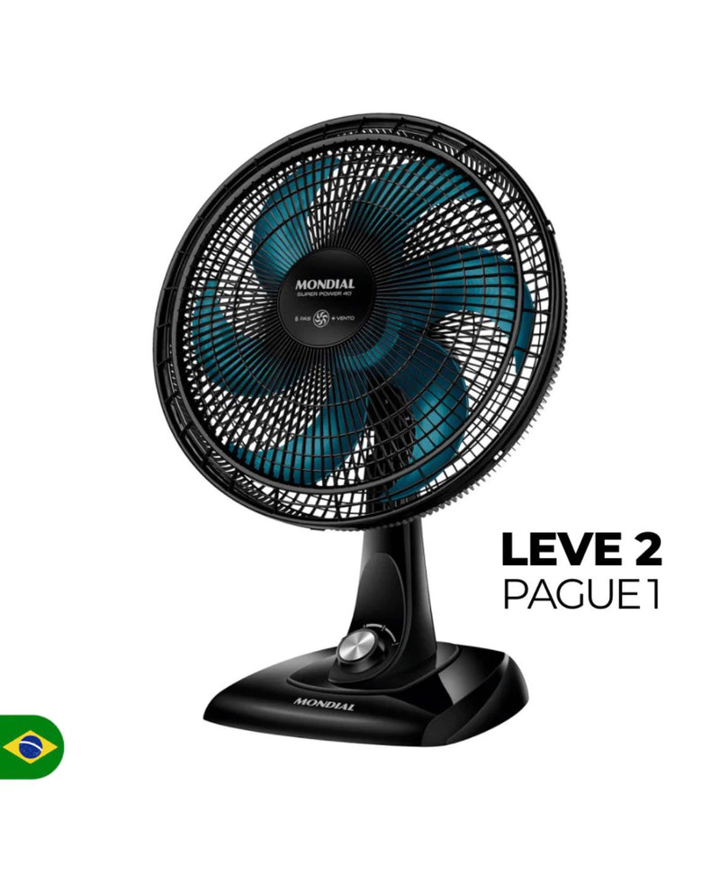 (COMPRE 1 E LEVE 2)Ventilador De Mesa Super Power  Preto(FRETE GRATIS)
