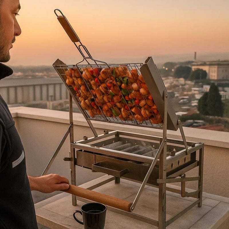 Churrasqueira com Grelha Giratória 360° | Queima de Estoque