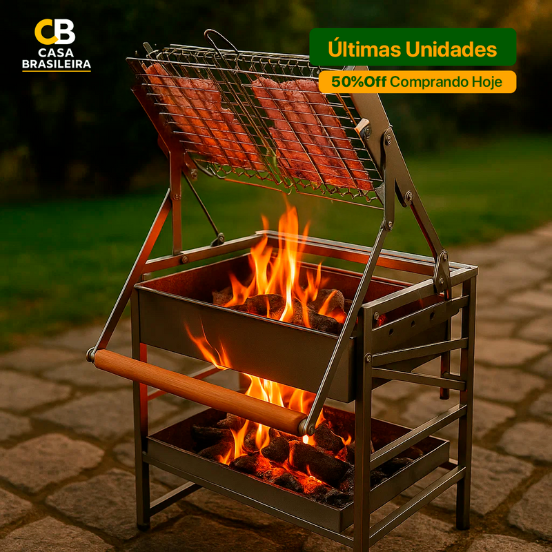 Churrasqueira com Grelha Giratória 360° | Queima de Estoque