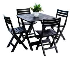 Mesa + 4 Cadeiras Plástica Dobravel Ripado Diamantina