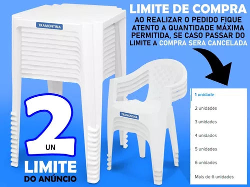 Jogo De Mesa E Cadeira Tramontina 5 Peças 1 Mesa 4 Cadeiras LP