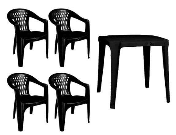 Jogo De Mesa E Cadeira Tramontina 5 Peças 1 Mesa 4 Cadeiras