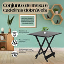 Conjunto Dobrável 70x70 Com 4 Cadeiras Estofadas