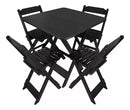 Conjunto Mesa Dobrável 70x70 4 Cadeiras Varias Cores Tradicional LP
